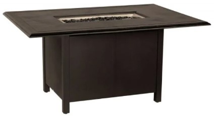 Solid Cast 42" x 60" Rectangular Bar Height Fire Table
