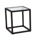 Extruded Aluminum Salona End Table with Glass Top
