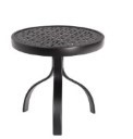Aluminum Deluxe18" Round End Table with Lattice Top
