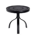 Deluxe Aluminum 18” Round End Table with Obscure Glass