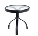Deluxe Aluminum 18” Round End Table with Acrylic Top