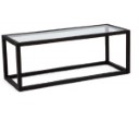 Extruded Aluminum Salona Coffee Table with Glass Top