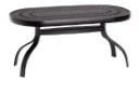 Deluxe Aluminum 19” x 37” Oval Coffee Table with Trellis Top