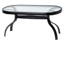 Deluxe Aluminum 19” x 37” Oval Coffee Table with Obscure Glass