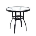 Deluxe Aluminum 30″ Round Dining Table with Obscure Glass