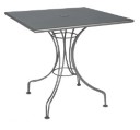 Solid Iron Top 30" Square Bistro Table with Pedestal Base in Iron