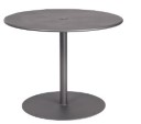 Solid Iron Top 30" Round Bistro Table with Pedestal Base in Iron