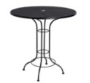 Iron 42" Round ADA Umbrella Table with Solid Iron Top and Pedestal Base
