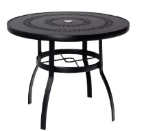 Aluminum Deluxe 36" Round Umbrella Table with Obscure Glass