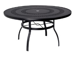 Aluminum Deluxe 54" Round Umbrella Table with Obscure Glass
