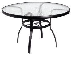 Aluminum Deluxe 42" Square Umbrella Table with Obscure Glass