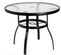 Aluminum Deluxe 36" Round Umbrella Table with Lattice Top