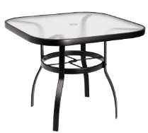 Aluminum Deluxe 36&quot; Square Umbrella Table with Obscure Glass