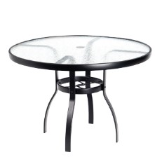 Aluminum Deluxe 42&quot; Round Umbrella Table with Obscure Glass