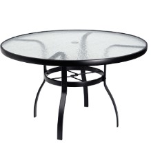 Aluminum Deluxe 48" Round Umbrella Table with Obscure Glass