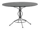 Iron 48" Round ADA Umbrella Table with Solid Iron Top and Pedestal Base