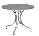 Iron 36" Round Umbrella Table with Solid Iron Top and Pedestal Base