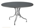 Iron 42" Round Umbrella Table with Solid Iron Top and Universal Base