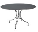 Iron 48" Round Umbrella Table with Solid Iron Top and Universal Base