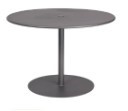Iron 36" Square Umbrella Table with Solid Iron Top and Universal Base
