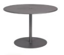 Iron 42" Round ADA Umbrella Table with Solid Iron Top and Pedestal Base