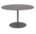 Iron 42" Round Umbrella Table with Solid Iron Top and Universal Base