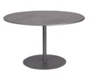 Iron 48" Round ADA Umbrella Table with Solid Iron Top and Pedestal Base
