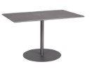 Iron 48" x 30" Rectangular ADA Umbrella Table with Solid Iron Top and Pedestal Base