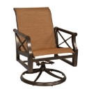 Andover Sling High Back Swivel Rocking Dining Arm Chair