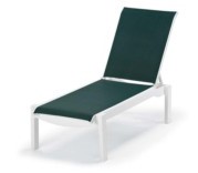 Leeward MGP Sling Lay-Flat Stacking Armless Chaise w/Wheels
