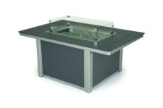 [4F10-GLS] Fire Table Accessories 16&quot; x 29&quot; Rectangular Glass Surround