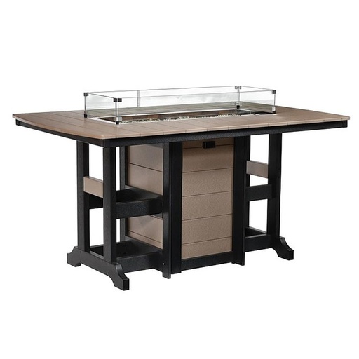 Garden Classic 44" x 72" Rectangular Fire Table Dining Height
