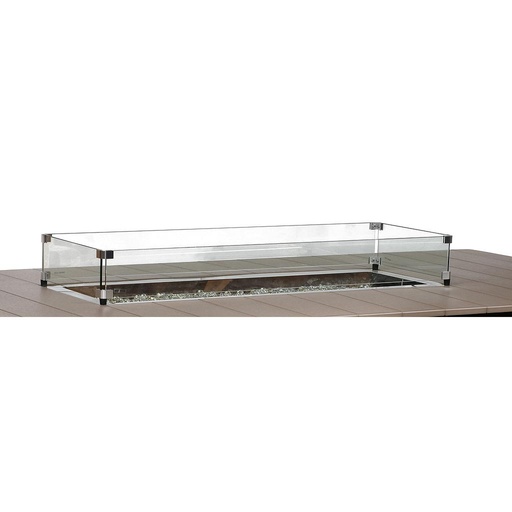 12&quot; x 42&quot; Rectangular Glass Wind Guard