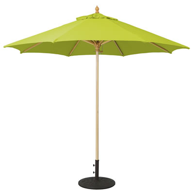 136 - 9' Single Pole Wood Umbrella