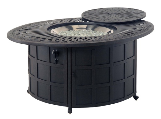 Mayfair 39" x 52" Oval Enclosed Gas Fire Pit Table