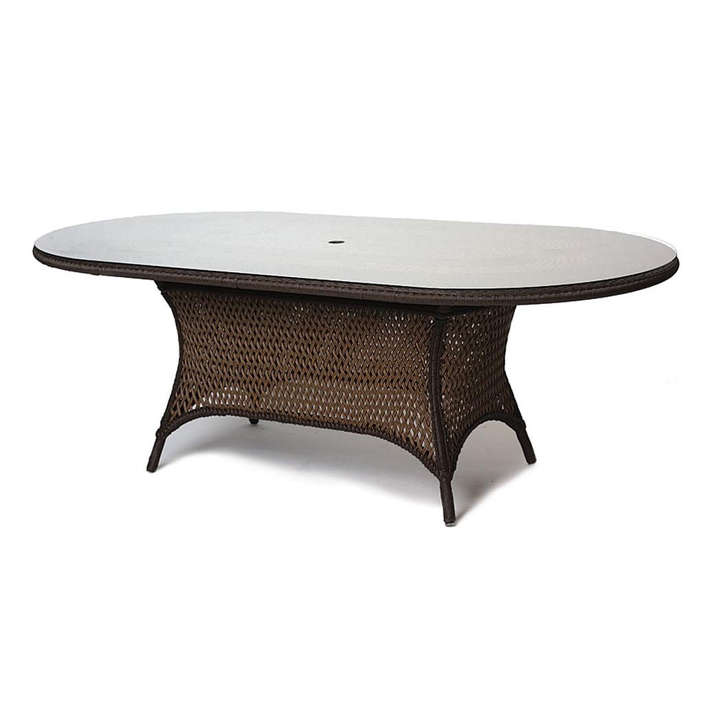 Grand Traverse 84" Oval Umbrella Dining Table
