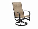 Fremont Sling High Back Swivel Rocking Dining Arm Chair