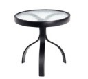 Deluxe Aluminum 18” Round End Table with Acrylic Top
