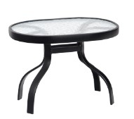 Deluxe Aluminum 18” Round End Table with Trellis Top