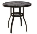 Deluxe Aluminum 30″ Round Dining Table with Obscure Glass