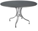 Solid Iron Top 30" Round Bistro Table with Pedestal Base in Iron