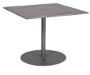 Solid Iron Top 30" Square Bistro Table with Pedestal Base in Iron