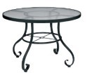 Aluminum 48” Round Ramsgate Umbrella Table with Obscure Glass