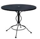 Iron 36” Round Bistro Umbrella Table with Mesh Top