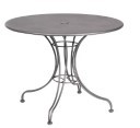 Iron 36" Round Umbrella Table with Solid Iron Top and Universal Base
