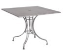 Iron 36" Square Umbrella Table with Solid Iron Top and Pedestal Base