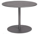 Iron 36" Round Umbrella Table with Solid Iron Top and Pedestal Base