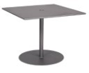Iron 36" Square Umbrella Table with Solid Iron Top and Pedestal Base