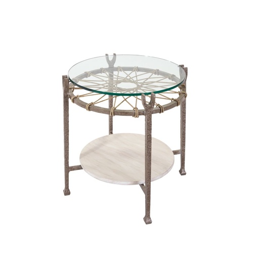 [5507-04] Hemingway Round Accent Table-Glass Top