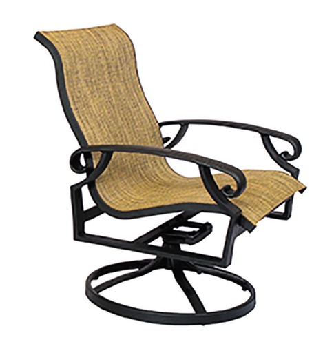 [401-46] Monterey Sling High Back Swivel Dining Chair